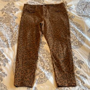 Banana Republic Brown Leopard-Print Skinny Jeans